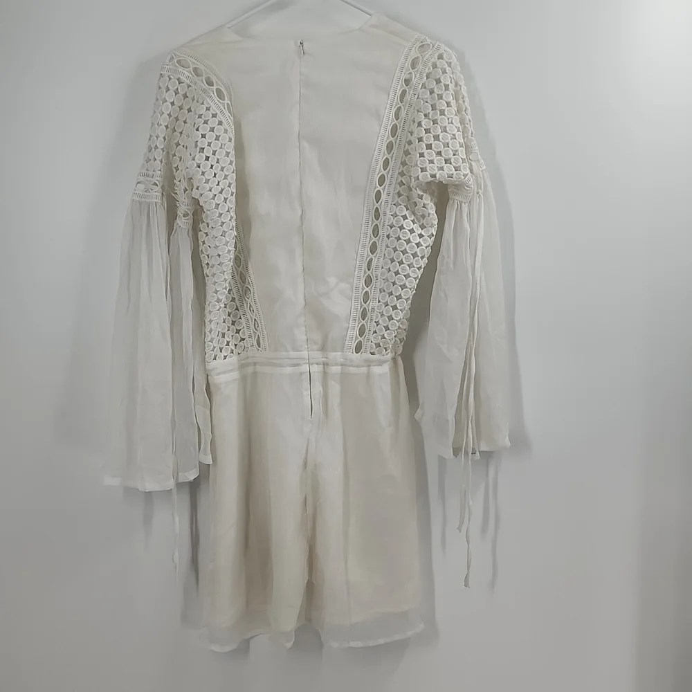 Winona white long-sleeved lined dress - Picture 2 of 5